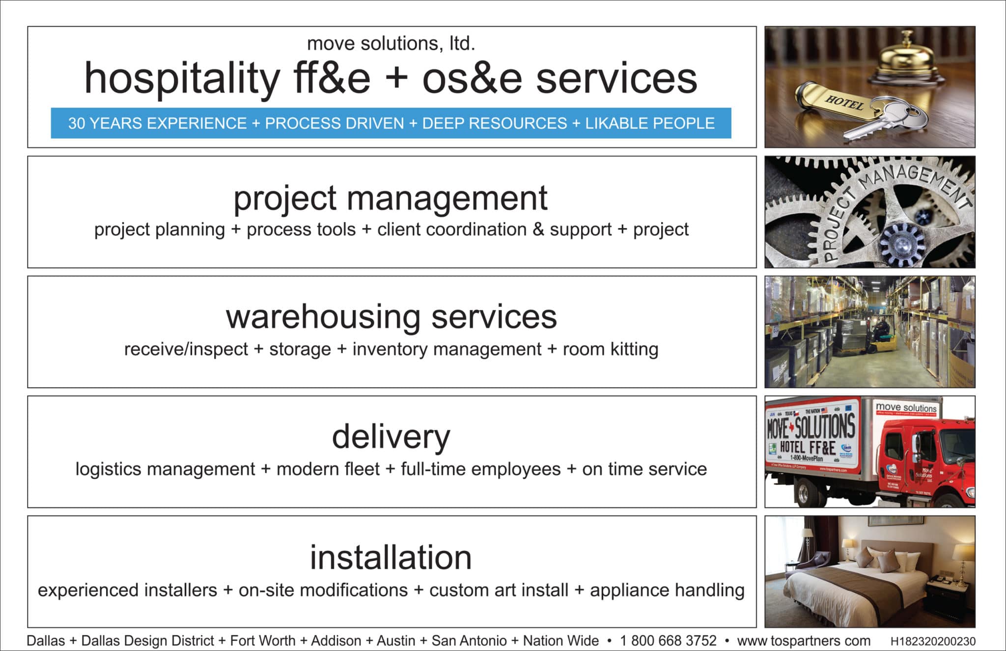 Furniture, Fixtures and Equipment Installation & Storage Company